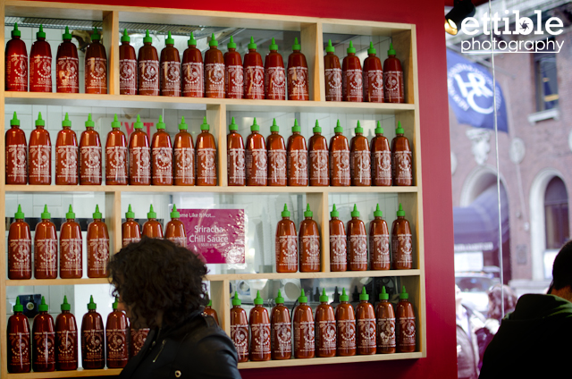 Sriracha Wall at Rickshaw Dumpling Bar